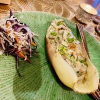 Banana (warm) salad  at Shalimar Restaurant in Koh Phangan