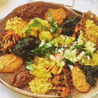 Vegan platter at Blue Nile Restaurant in Jamaica Plain