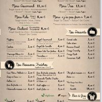 Menu with vegan marks  at Green Bagel Café in Ajaccio