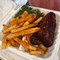 Ribs , old bay fries, and garlic kale salad  at Dodah's Kitchen in Waldorf