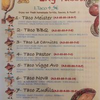 Tacos menu at Taco Meister in Berlin
