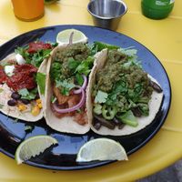 Trio of tacos at Taco Meister in Berlin