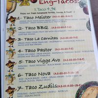 Tacos Menu at Taco Meister in Berlin