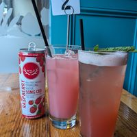 Mocktail and CBD sparkling water at Fortune in Portland