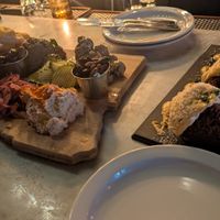 Charcuterie board (the cashew cheese and mushroom pate are amazing) at Fortune in Portland