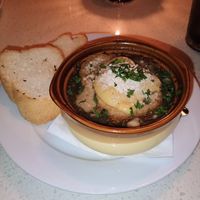 Vegan French onion soup at Fortune in Portland