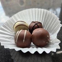 Vegan/ gluten-free truffles at Aromas World in Williamsburg
