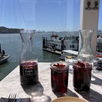 Pitcher of red sangria  at Malibu Farm Tiburon in Tiburon