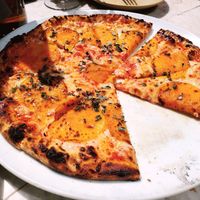 Vegan Butternut Squash Pizza with miyoko's mozzarella at Malibu Farm Tiburon in Tiburon