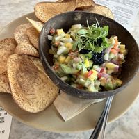 Coconut ceviche   at Malibu Farm Tiburon in Tiburon