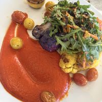 Roasted cauliflower steak   at Malibu Farm Tiburon in Tiburon