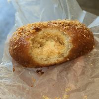 Inside of the caramel cream donut, yum! at Sunday Vegan in Tokyo