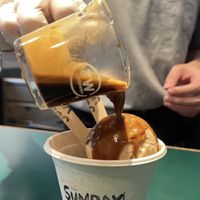 This vegan affogato, was amazing. We got the Latte & Chocolate vegan ice cream to accompany the espresso.  at Sunday Vegan in Tokyo