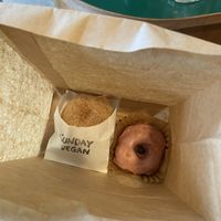 Custard and sakura donutts  at Sunday Vegan in Tokyo