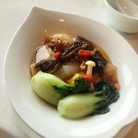 Braised tofu with morel mushrooms at Lung King Heen in Hong Kong Island