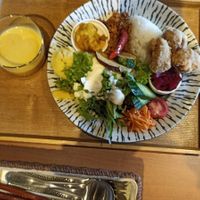 ירקות, פתיתי סויה, סויה מטוגנת at Coco Hana in Kyoto