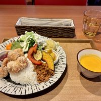 Vegan Lunch Set with small soup on the sidee  at Coco Hana in Kyoto
