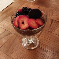 Chocolate avocado mousse at Agora DC in Washington