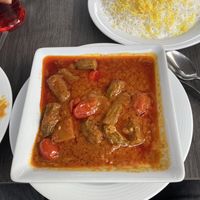 bamyeh (ocras with tomato sauce)  at Caspian in Vienna