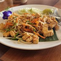 Tofu and pumpkin stir fry at Sweet Sisters Cafe in Koh Samui