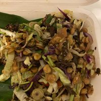Burmese tea leaf salad.  Sooo good!  at Sweet Sisters Cafe in Koh Samui