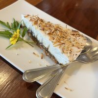 Coconut cake (it’s a raw cake so expect it to be partly frozen. that‘s the idea)  at Sweet Sisters Cafe in Koh Samui