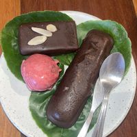 Marzipan chocolate, raspberry truffle & Twix  at Sweet Sisters Cafe in Koh Samui