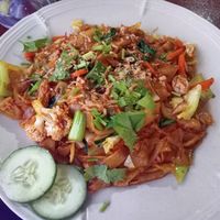 Flat noodles medium at Taman Negara Floating Restaurant in Pahang