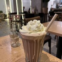 Iced chocolate with unreal cream  at ZEITGEIST Café in Lyon