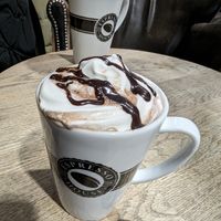 Hot chocolate with oat cream at Espresso House - Kluuvi Shopping Centre in Helsinki