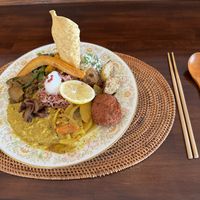 Sri Lankan curry set  at Yam Kitchen in Miyazaki