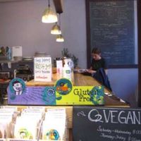 More sweets and inside of coffee shop. at VO2 Vegan Cafe in Cambridge