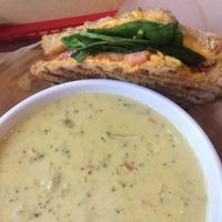 grilled cheese and rockin brocolli soup at VO2 Vegan Cafe in Cambridge