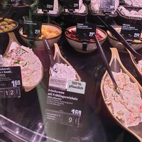 Fresh cream cheese with spring onions at REWE Markt Altstadt-Lehel in Munich