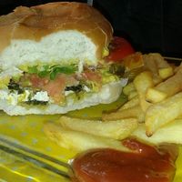 Hamburguesa con papas at Vegan Bunker in Santiago