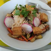 Plate of the day at Vegan Bunker in Santiago