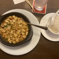 Mapo tofu with rice   at Fan‘s House in Gars Am Kamp