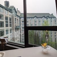 View from the table at Eden in Banff