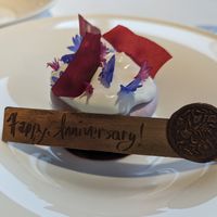 Eton mess dessert, personalized for special occasion at Eden in Banff