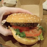 Vegan burger at Oporto in Cameron Park