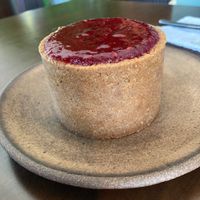 Nut-free Raspberry Cheesecake at Petiole Cafe in Janabiyah
