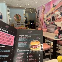 Vegan burger choices  at Stacys' Diner in Copenhagen