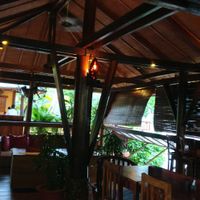 Lovely seating upstairs at Rikitikitavi in Kampot