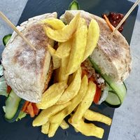 Vegan burger  at Adega do Compadre in Santana