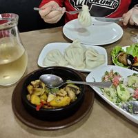 Mouthwatering Khinkali with mushrooms at Qaravan Restaurant in Batumi