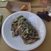 Fab aubergine tagliatelle……..  at 4 Amici al Bar in Livorno