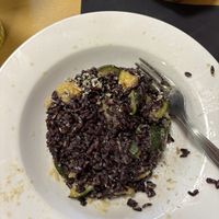 Black rice and zucchini   at 4 Amici al Bar in Livorno