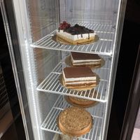 Selection of vegan cakes  at 4 Amici al Bar in Livorno