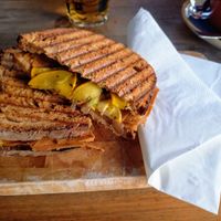Vegan croque monsieur at Brasserie Roue Libre - Brewpub in Strasbourg