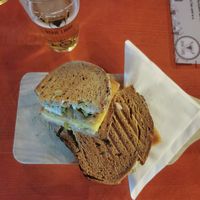 Delicious vegan croque-monsieur at Brasserie Roue Libre - Brewpub in Strasbourg